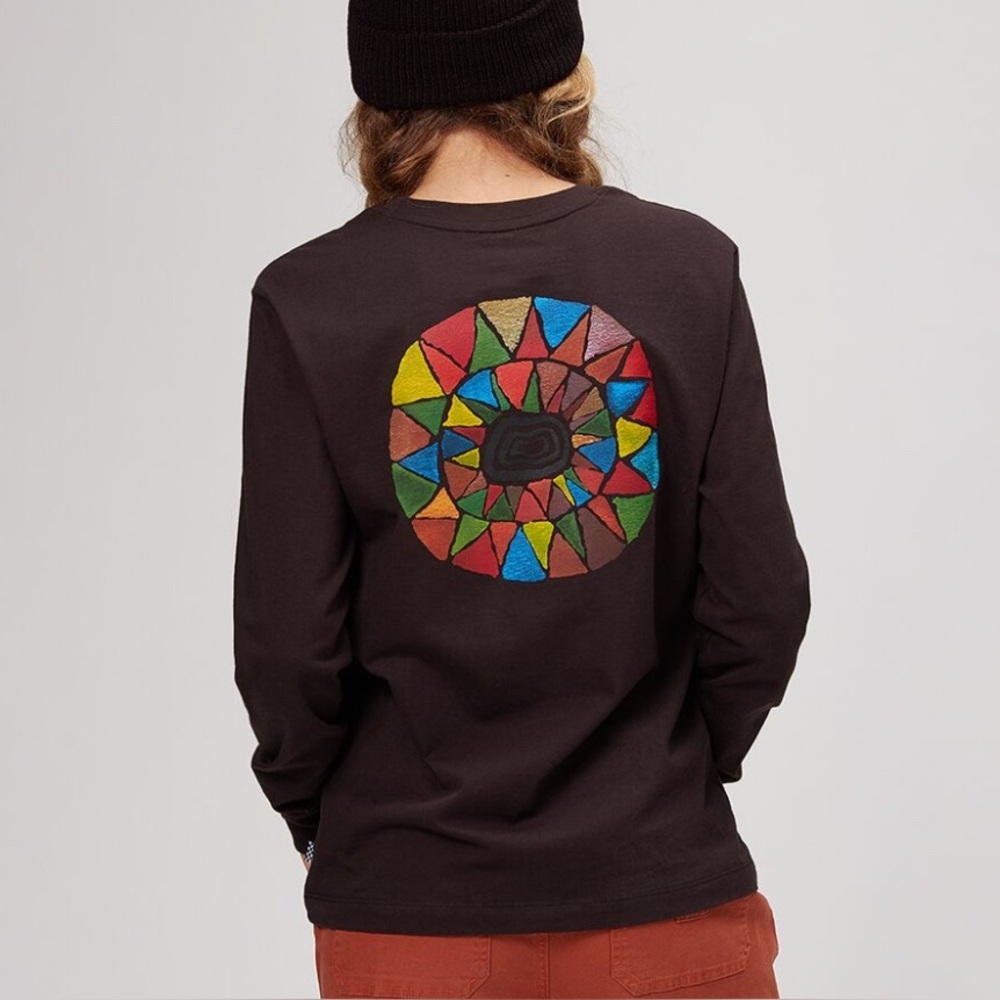 Vans Hanna Scott Stained Glass Black Long Sleeve Shirt Women’s Size XL